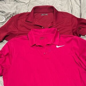 Nike and Callaway Red and Pink Polo Shirt Duo
